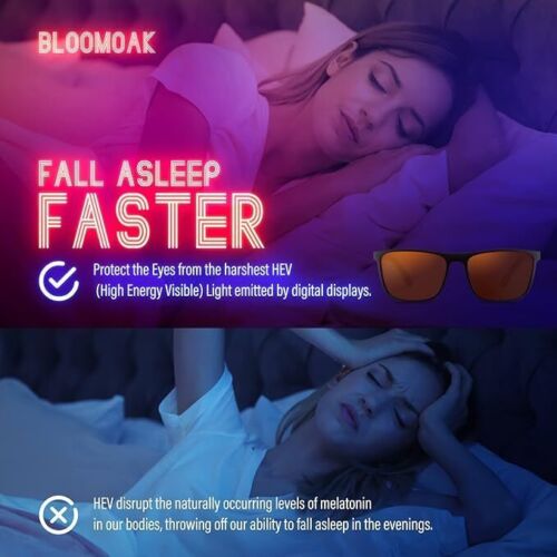Bloomoak-99% Blue Light Blocking Glasses- Gaming Glasses-Anti Glare - Anti Fa... - Picture 5 of 12