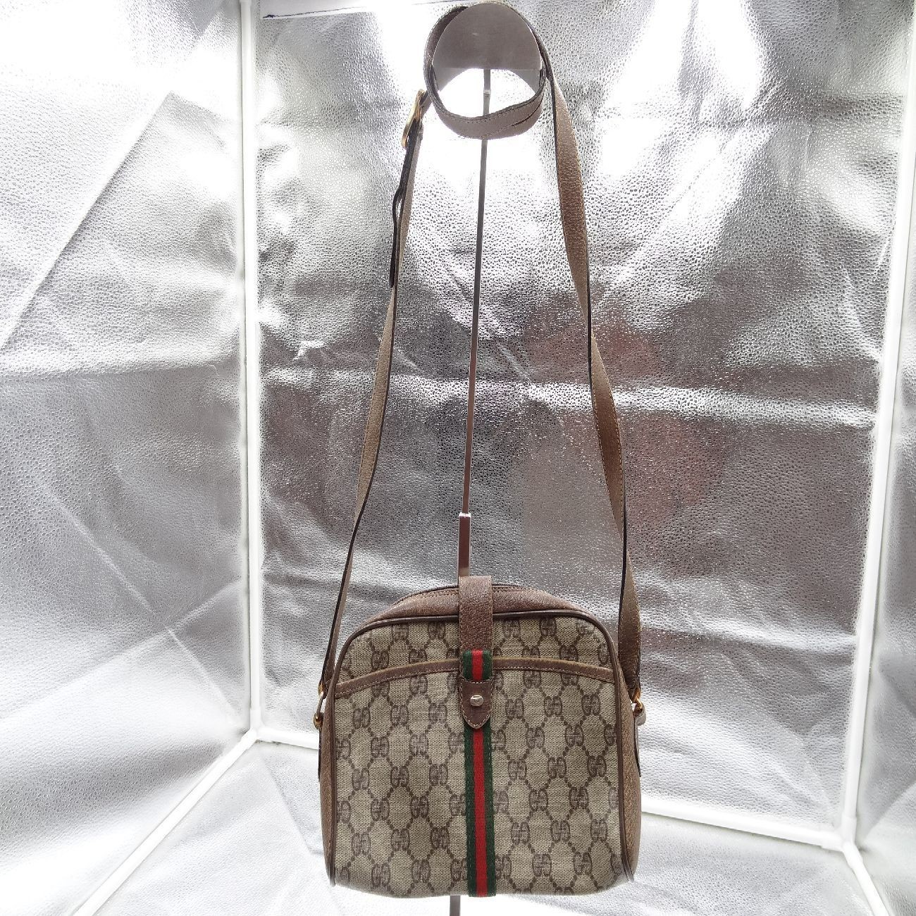 Gucci Old Sherry Line GG Supreme Shoulder Bag Unisex Authentic Vintage