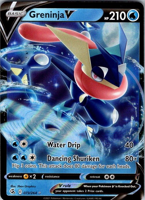GRENINJA V 073/264 HOLO V RARE FUSION STRIKE POKEMON HOLO NEAR MINT