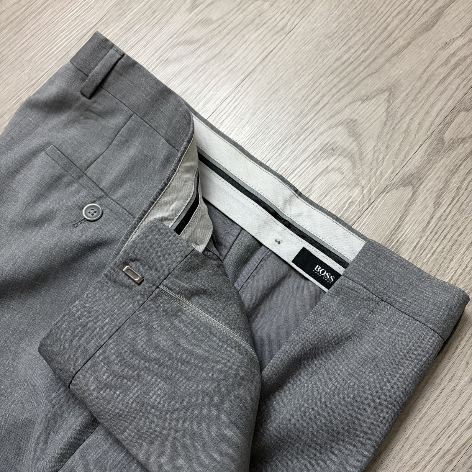 Hugo Boss Men's "Genesis2" Slim Fit  Gray  100% Wool Dress Pants Slacks 34x29 thumbnail 15