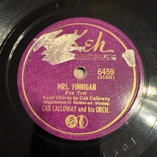 Okeh 78 RPM Cab Calloway - Mrs Finnigan 6459 V++ Jazz