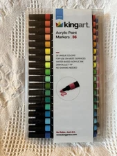 Kingart Acrylic Paint Markers - 36 Colors New In Box Craft Art Supplies Set