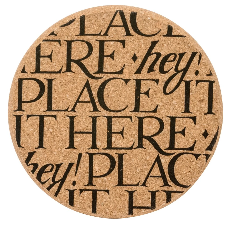 Emma Bridgewater Black Toast Cork Coasters 11cm Set of Four Easy Clean by Elite - Image 2 of 4