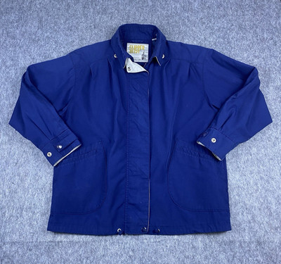 Vintage Clipper Mist Men's Jacket London Fog Full Zip Windbreaker Navy Blue Sz M