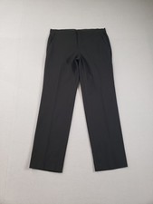 J Ferrar Men Dress Pants 34x32 Black Straight Stretch Flat Front Pockets Formal