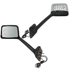 Pair Truck Hood Mirrors Manual Chrome For Lt 625 Led Signals Arrow Light Pair Truck Hood Mirrors Manual Chrome For Lt 625 Led Signals Arrow Light