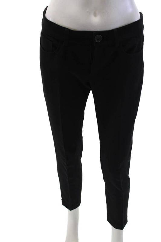 FOXEY NY Womens Zipped Buttoned Pants Black Size 38
