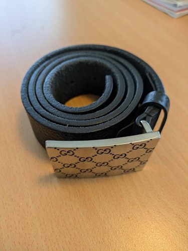 GUCCI Gucci Men's 245906 GG Guccisima Plate belt