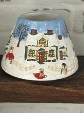 Yankee Candle Shade Topper For Jar 3D Christmas Village Snowman Sleds 3.5x4x7”