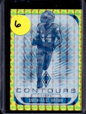 2025 Panini Phoenix Amon-Ra St. Brown Contours Yellow Pyramids #/149 Lions