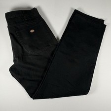 Dickies 100 Cotton Black Denim Utility Carpenter Workwear Jeans Pants 36x34