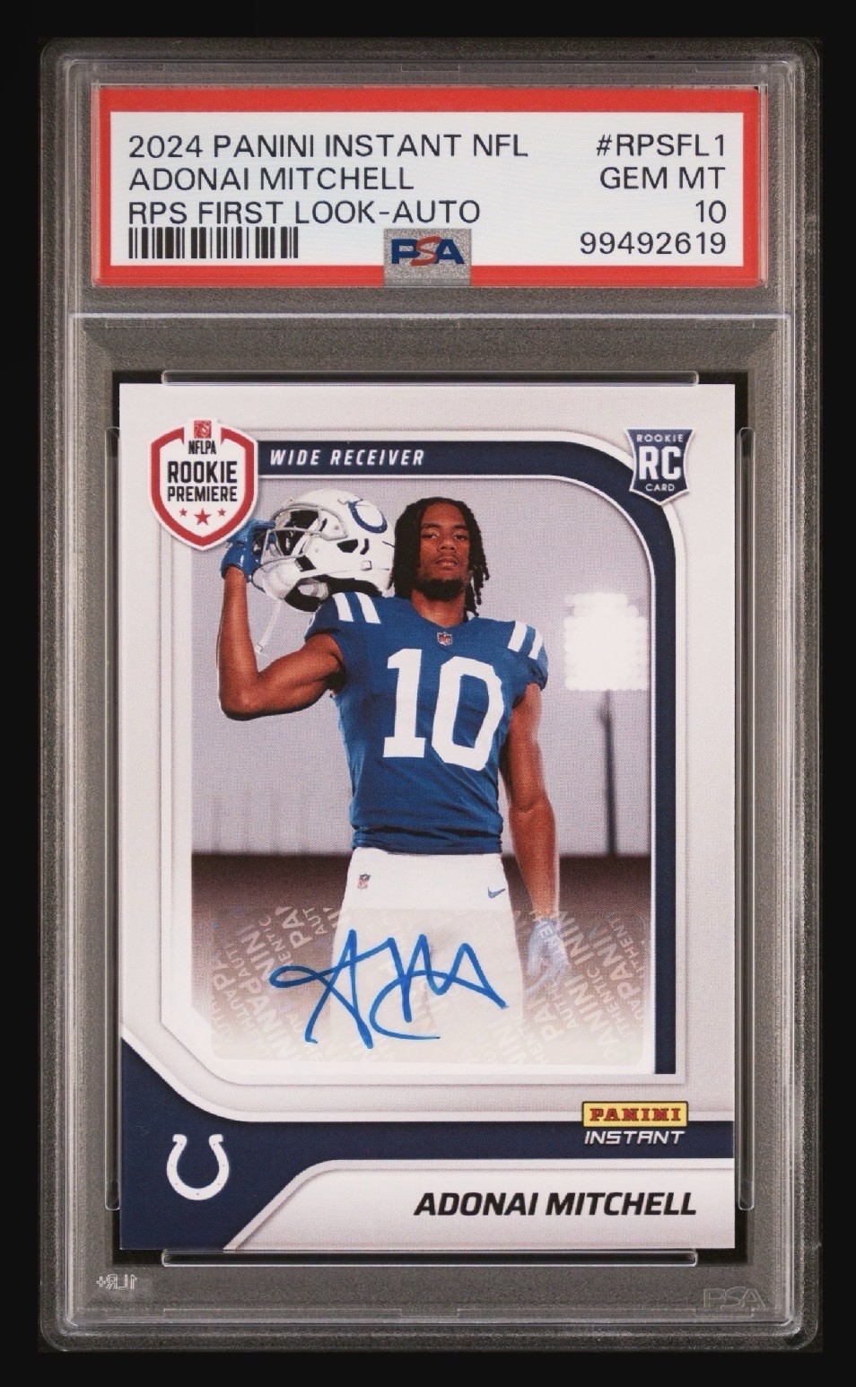 Adonai Mitchell Panini Instant NFL Rps First Look #RPSFL1 Autograph