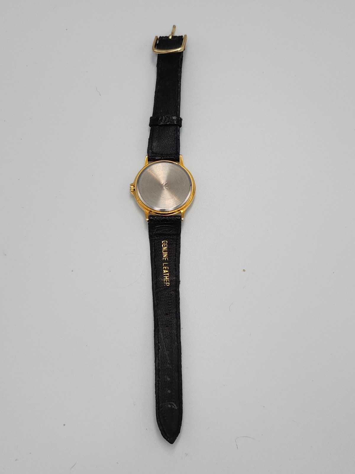 Reflex Vintage Quartz Analogue Gold Tone Case White Dial Black Leather Strap image 3