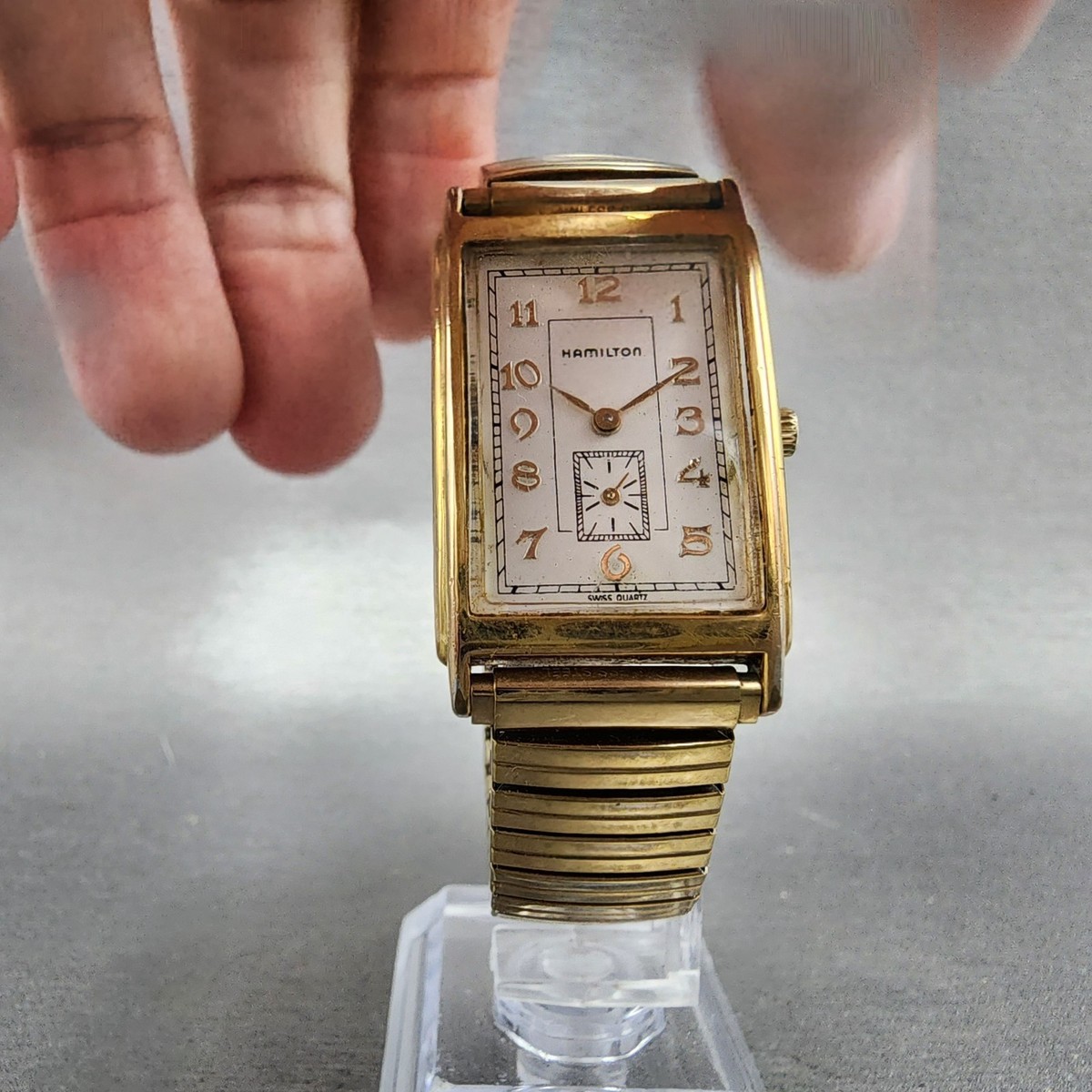 Hamilton Ardmore Reissue Watch Men 23mm Silver Dial Gold Tone 8362