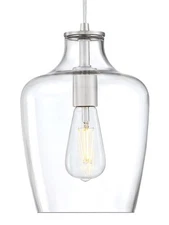 Forte Lighting 2779-01 Milo 8"W Mini Pendant - Nickel