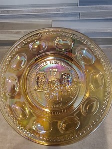 Vintage Wheaton Carnival Glass Commemorative Plate Apollo 17 Moon Mission