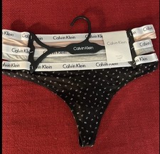 Women's Calvin Klein Carousel Logo Cotton Thongs 3-Pack QP1259X-284 Multicolor M