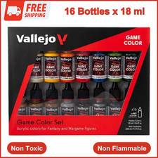 16PCS Acrylic Vallejo Game Color Introduction Set Acrylic Colors 18 ml 0.60oz 