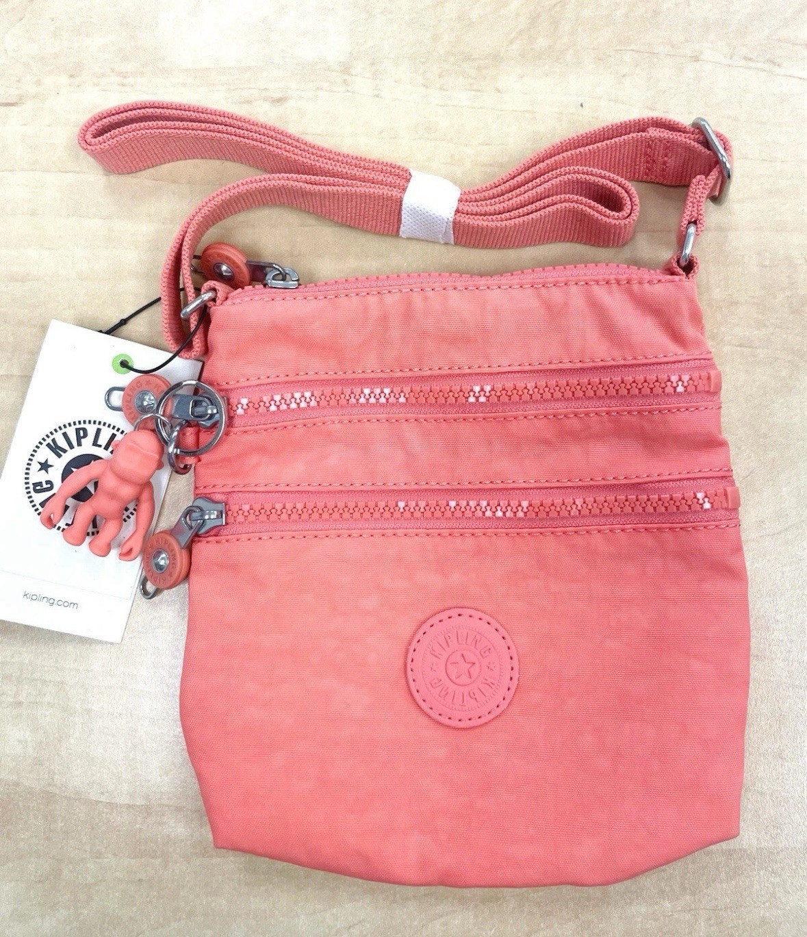 Kipling Alvar XS Mini Crossbody Bag Purse AC7098 Z02 Polyamide FRESH CORAL image 2