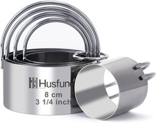 Biscuit Cutter Set Round Cookie Cutters with Handle 5 Pieces Stainless Steel New