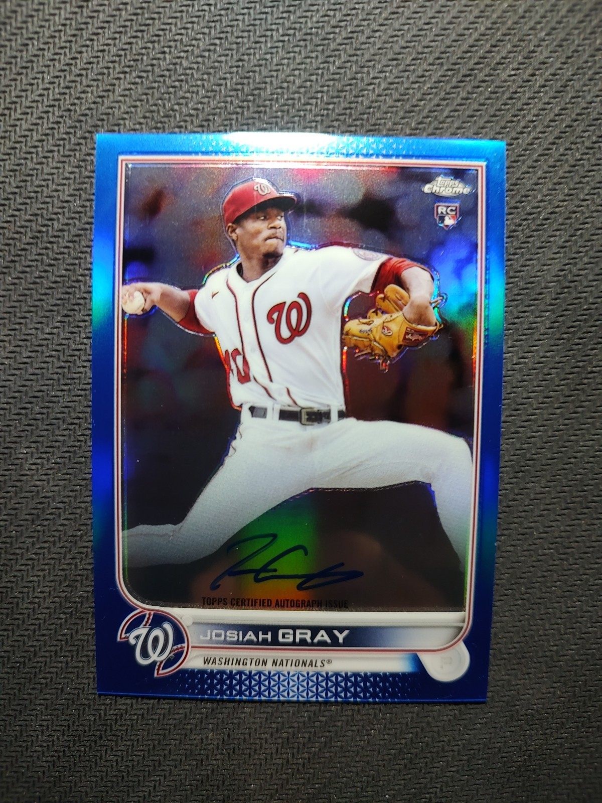 2022 Topps Chrome Rookie Blue Refractor 120/150 Josiah Gray #RA-JG Auto