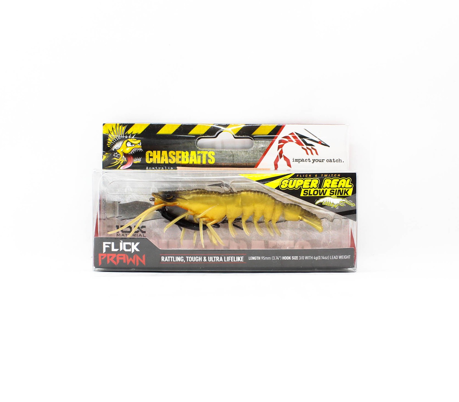 Chasebaits Flick Prawn 95 mm 4 grams Sinking Lure 10 (5881)