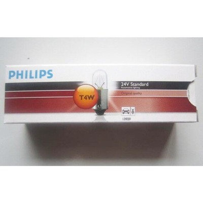 10pcs PHILIPS 13929 24V4W T4W BA9s standard signaling lamp truck bus light bulb