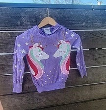 Girl Unicorn Sweater Hooded Holiday Christmas Purple Size XL Knit