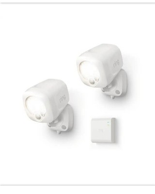 Ring 2-Pack Motion Activated Battery-Powered Light + Smart Lighting Bridge White