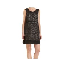Marc by Marc Jacobs Dress Size Medium Black Lace Overlay Shift Mini Sleeveless