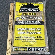 Smokehouse Alder Wood Chunks 242 Cubic Inches Bark-Free Smokers BBQ Grills