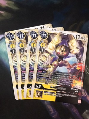x4 Raijinmon BT9-042 U Playset Digimon TCG X Record