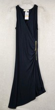Michael Kors MK Sleeveless Side Zip Asymmetrical Navy Blue Dress Size S
