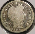 Silver Dime - Barber - 1894 (Old cleaning)