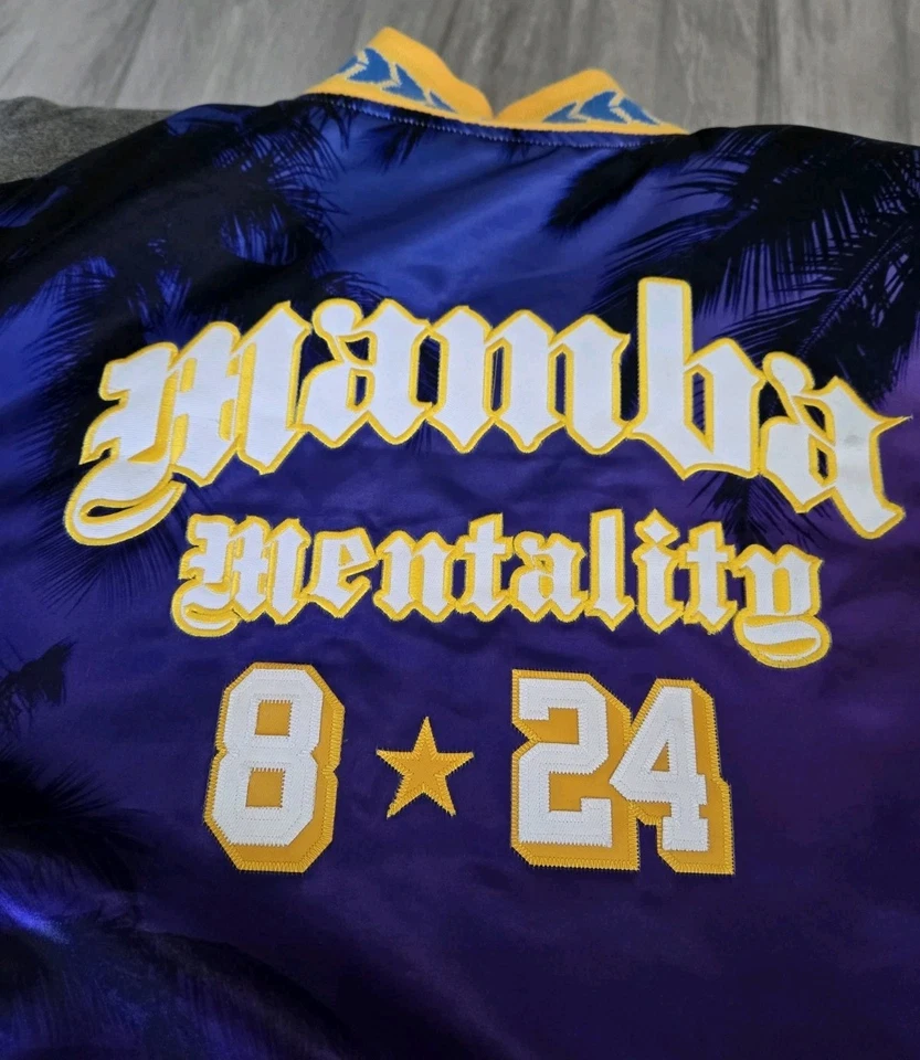 Kobe Bryant Mamba Crenshaw Los Angeles Lakers Satin Jacket Headgear Classic Sz M - Image 4 of 4