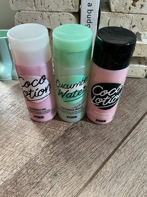 PINK Cucumber Water Coco Lotion Lot Set x3 Victoria s Secret Travel Size 3oz New