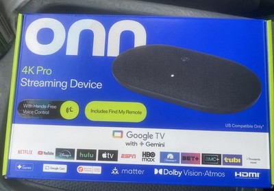 onn 4K Pro Streaming Device, Google TV with Gemini (NEW 2026 Model