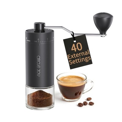 CIRCLE JOY Mini Manual Coffee Grinder with 40 External Adjustable Settings an...