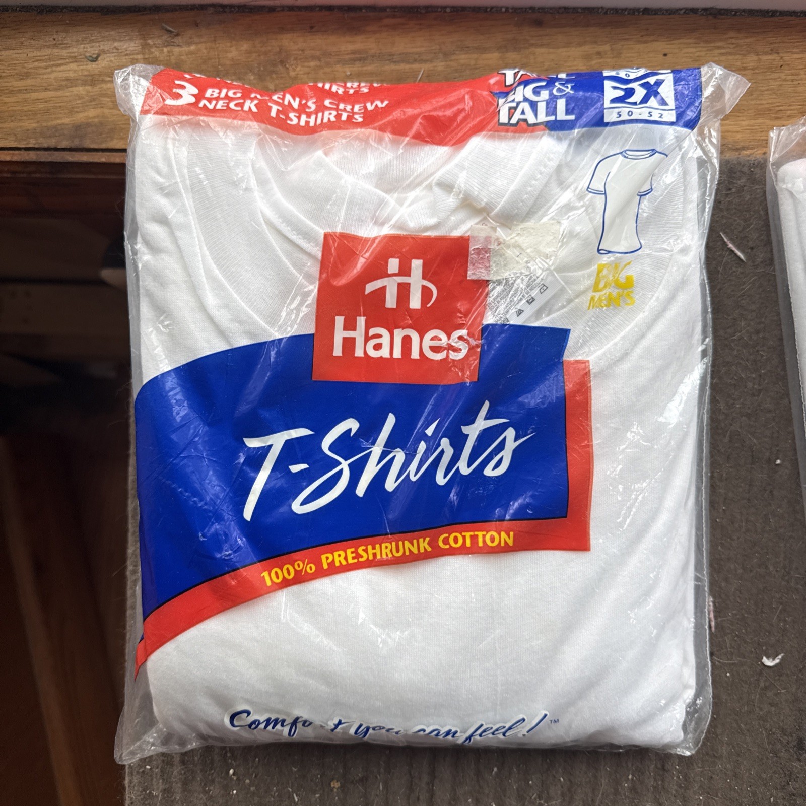 Vintage 1997 Hanes Undershirt Crew Neck Size 2X White Men's 3 Pack New Big&tall image 2