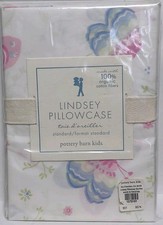 Pottery Barn Kids Lindsey Pillowcase Butterflies 100% Organic Cotton Standard