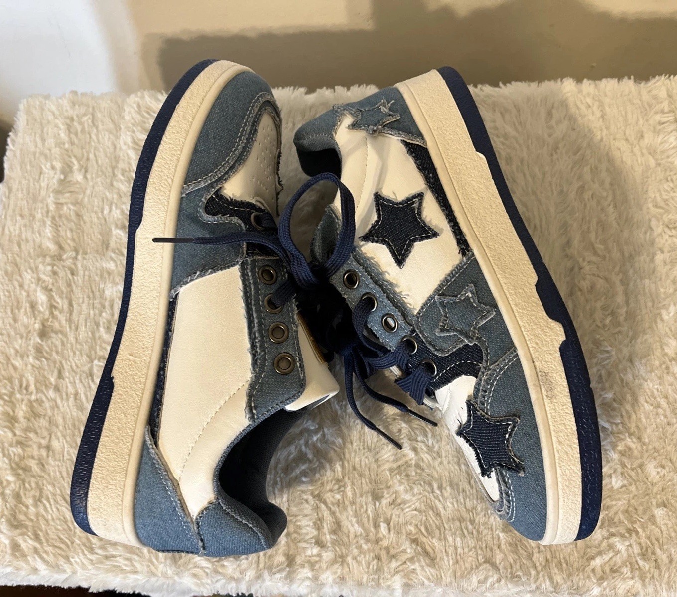 SAOLA Scarpe stringate sneakers Paogyh blu denim e stelle ragazzo taglia 39 US 6 5