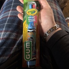 GUM Crayola Drip Art Blue Soft Electric Toothbrush New Sealed