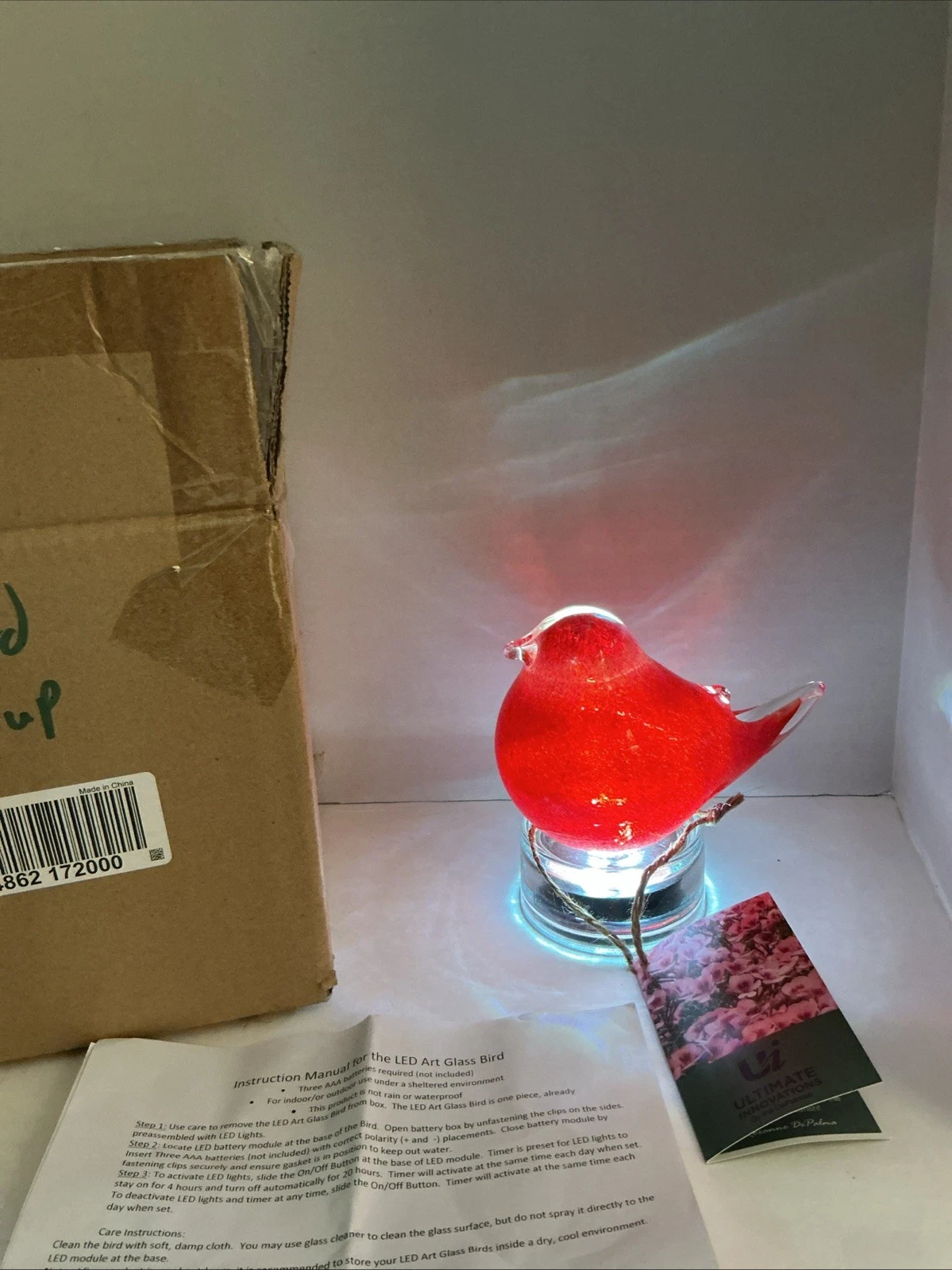 Ultimate Innovations LED Light Timer Red Cardinal Bird New