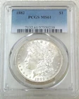 1882 P Morgan Silver Dollar PCGS MS61 Frosty White Luster PQ New Holder #U283D