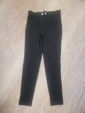 Reithose schwarz Decatlon Fouganza neu 133-142 Kniebesatz Stoff