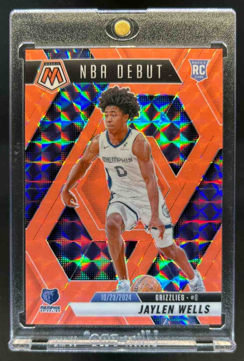 2024-25 Mosaic Jaylen Wells RC Red Fluorescent NBA Debut #58/75 Grizzlies