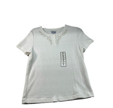 Basic Editions Blouse Womens Size Medium Whit...