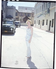 Carroll Baker 1950's Photo Shoot on Studio Backlot Original 4x5 Transparency