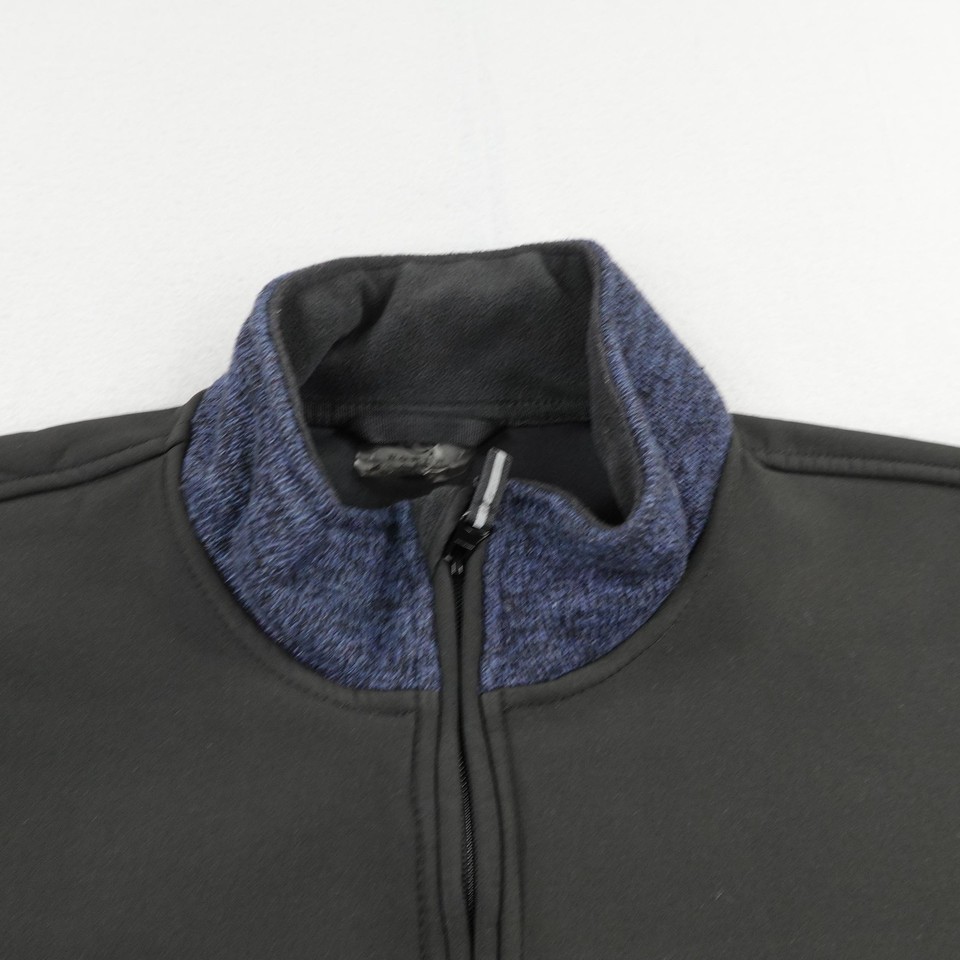 Roper Jacket Mens Large Blue Black Full Zip Fleece Softshell Western ...