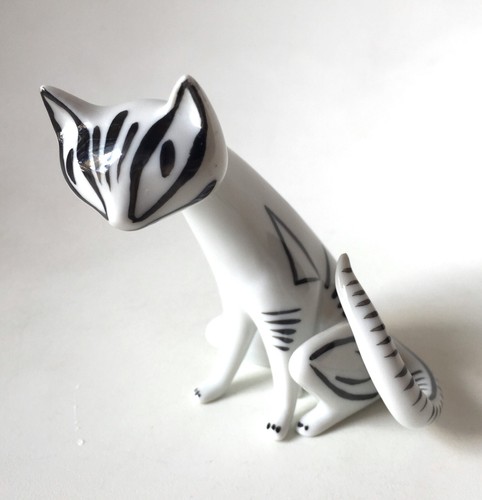 vintage Hollohaza Cat figurine Hungary 60S Rare! / Zsolnay - Picture 7 of 11